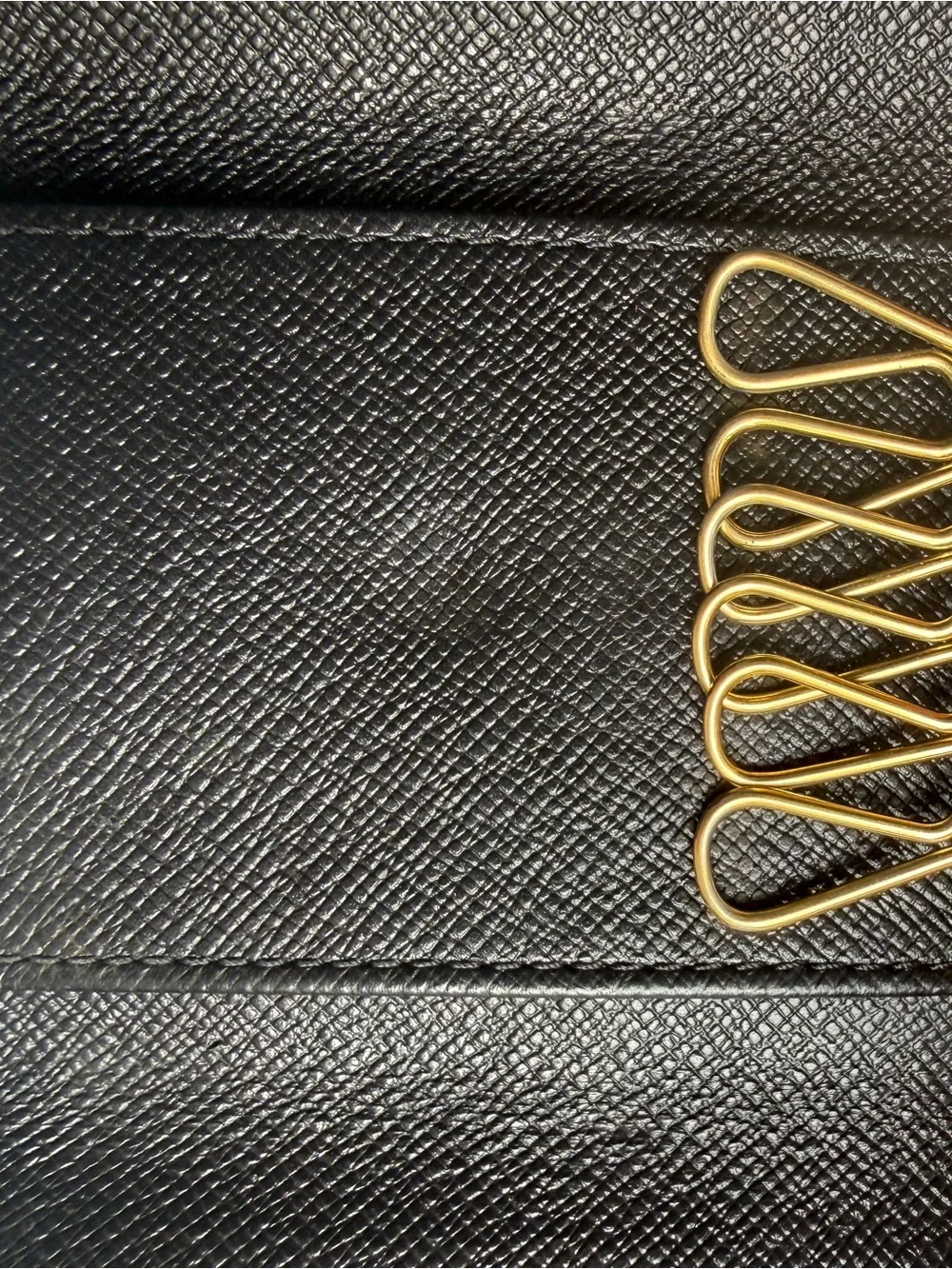 Louis Vuitton 6-Key Holder Black Textured Epi Leather Compact Wallet